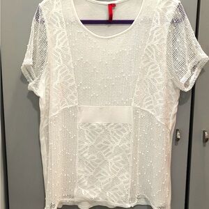 White Lace Top with Sequins